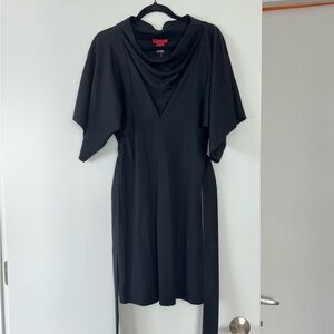 Vivienne Tam Black Petite Cotton Tie Dress NWT